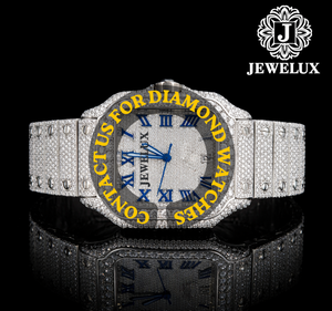 Montre Hip Hop en acier inoxydable avec diamants Moissanite et pierres étincelantes, montre tendance pour hommes, pour artistes musicaux et créateurs de tendances - Product Image 1