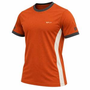 เสื้อยืดสปอร์ตแขนสั้นสีม่วงเขียว คอโอ ทรงสลิมฟิต แห้งเร็ว ผ้าถัก ความยาวปกติ - Product Image 3