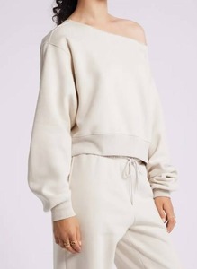 Sudadera de alta calidad, ligera, de forro polar, con cuello redondo, manga larga, estilo holgado, corte corto, para otoño e invierno, para mujer. - Product Image 3