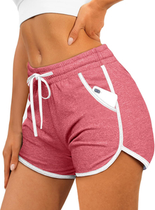 Shorts imprimés taille haute pour femmes 2026 avec cordon de serrage et poches, shorts sportifs tricotés respirants pour l'été, ODM OEM - Product Image 6