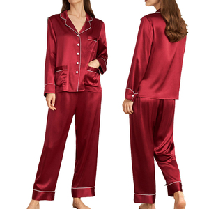 Ensemble de pyjama décontracté pour femme 2026 en satin de soie, manches longues, vêtements d'intérieur, fourniture ODM, taille élastique personnalisée, modal élasthanne teint - Product Image 4