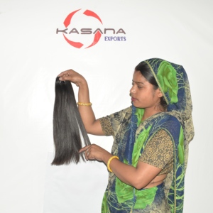 Extensions de cheveux humains indiens Remy de qualité supérieure, double trame, pointes épaisses, longueur uniforme, finition soyeuse, noir naturel, 100g - Product Image 4