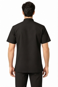 Custom Logo Men's Beauty <b>Salon</b> Uniform Side Button <b>Tunic</b> Top Trouser Set Spa Massage Therapist Workwear - Product Image 4