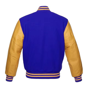 เสื้อแจ็คเก็ตวาร์ซิตี้สีม่วงทองสำหรับผู้ชาย ทำจากขนสัตว์ 100% คอตั้ง สไตล์ลำลอง ทรงปกติ ให้ความอบอุ่น กันลม เหมาะสำหรับฤดูหนาว - Product Image 6
