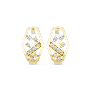 14K Yellow Gold Round Lab-Grown Diamond Earrings for Women Anniversary Gift Earring New Grown Diamond - Product Image 1