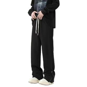 2025 broderie personnalisée pantalons de survêtement pour hommes pantalons de survêtement évasés cordon XL taille survêtements décontractés Plus Cargo plat avant Style - Product Image 2