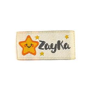 Étiquettes tissées personnalisées de qualité supérieure, style Damask, avec bordure découpée au laser, lavables, rectangulaires, pour sacs de vêtements, avec logo de marque, style Selangor. - Product Image 1