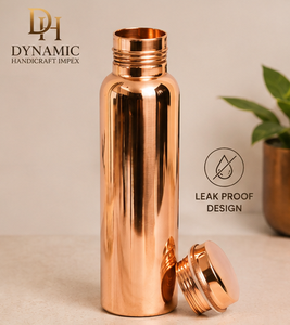 Bouteille d'eau en cuivre pur poli miroir de qualité supérieure avec bouchon à vis, gourde réutilisable, design épuré fait main pour la maison et le bureau - Product Image 4