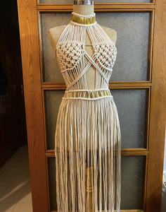 Vestido Boho de Macramé, Ropa Hecha a Mano para Festivales, Elegante Traje de Cóctel - Product Image 1