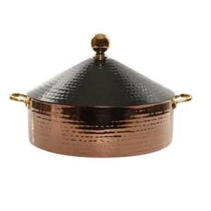 Innovative <b>Black</b> Wire <b>Frame</b> Mesh Chafing Dish Hammered Silver Dome Lid Industrial Style Insulated Buffet Food Warmer Pot - Product Image 6
