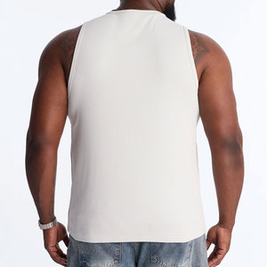 Débardeur de musculation sans manches côtelé, coupe ajustée, extensible, personnalisable, sans logo, style mode outdoor, prix usine - Product Image 3