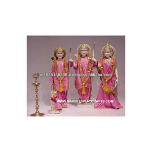 Statue de Ram Darbar en marbre de Makrana, pour la maison et le culte au temple, design artisanal exceptionnel. - Product Image 1