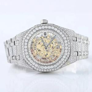 Reloj de Lujo para Hombre, Cuadrado, de Aleación, con Cuarzo, Bisel de Diamantes de 41 mm, Cristal de Zafiro, Esfera Analógica, Cierre Plegable - Product Image 4