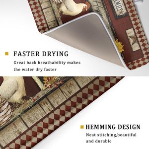 Tapete Escurridor de Platos Rooster de 18x24 Pulgadas, de Microfibra Absorbente de Secado Rápido, Accesorio para Encimera de Cocina, Estilo Rústico con Diseño de Gallina - Product Image 2