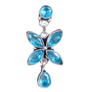 Oxidized <b>Silver</b> Brass Zircon Bohemia MultiFloral Drop <b>Earrings</b> | <b>Long</b> Dangle Ethnic Party for Women | Bulk Export Wholesale - Product Image 1
