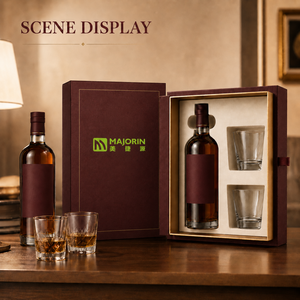 Boîte d'emballage de luxe personnalisée pour whisky, coffret cadeau en papier rigide pour spiritueux avec finition texturée et insert de précision pour whisky et <span class=keywords><strong>brandy</strong></span> - Product Image 2