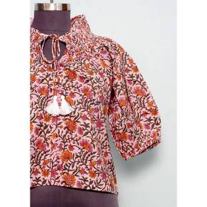 Hauts pour femmes confortables, élégants, doux, vintage, à imprimé floral, 100% coton, respirants, écologiques, séchage rapide, mi-été/hiver - Product Image 2