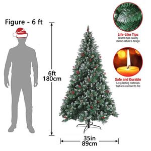 Albero di Natale di Lusso in Pino di Alta Qualità a Batteria, Pieghevole, con Luci LED in PET PVC e Ornamenti a Forma di Stella per Uso Esterno - Product Image 4
