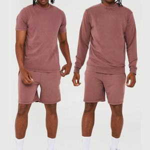 Meilleure vente Ensemble T-shirt et short de poids lourd pour homme imprimé de logo personnalisé et respirant quantité minimale de commande basse grande taille avec short pour l'été - Product Image 6