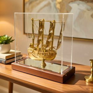 Maqueta de Barco Titanic de Latón en Tendencia, con Caja de Acrílico, Diseño Tradicional Hecho a Mano, Duradera, Ecológica, de 9 Pulgadas, para Decoración del Hogar y Regalos - Product Image 1