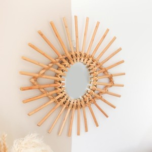 Hot Trend Rattan <b>Bath</b> <b>Mirrors</b> Wall Premium Glass Evil Eye <b>Mirror</b> Wall Mounted Home Decor OEM ODM Accepted - Product Image 2