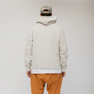 Sweat-shirts à capuche en molleton surdimensionnés, imprimés avec logo personnalisé, demi-zip, color block, 100 % coton, épais et doux pour l'hiver, vente en gros - Product Image 3