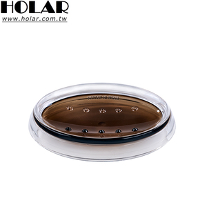 [Holar] Jabonera Ovalada de Plástico Acrílico Transparente Marrón Ahumado de Primera Calidad, Fabricada en Taiwán, con Drenaje - Product Image 1