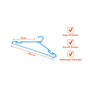 Durable Plastic Small Clothes <b>Hangers</b> Non-Slip Strap Slots Coat <b>Hanger</b> Pack Home Laundry Room Closet Organizer Supermarket Set - Product Image 3
