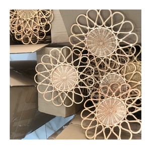 Eco Friendly Handmade Natural <b>Rattan</b> Placemat Round Woven <b>Table</b> Mat Stylish <b>Rattan</b> Charger Plates for <b>Dining</b> Wedding Party - Product Image 1