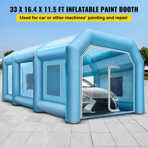 "Inflatable 39x16.4x13ft Paint Booth with LED Lighting & 2 <b>Blowers</b> for Portable <b>Car</b> Painting" - Product Image 2