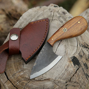 Couteau de combat, de chasse et de camping EDC de qualité industrielle, à lame fixe forgée en acier Damas, fait main, avec manche en bois et étui – Offre Spéciale OEM - Product Image 5