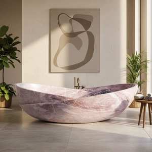 Baignoire en marbre haut de gamme pour salle de bain d'hôtel - Product Image 1