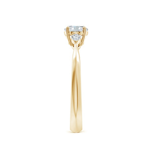 Anillo de Compromiso de Lujo con Tres Piedras de Diamante Cultivado en Laboratorio con Corte Ovalado, Certificado IGI, Piedras Laterales en Forma de Pera, Oro de 10K, 14K, 18K, Plata 925, 935 - Product Image 4