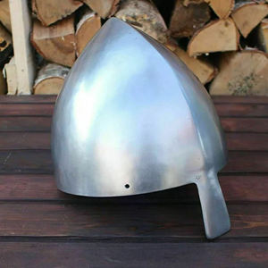 Casco Medieval Normando Pulido a Mano de Alta Calidad con Cruz, Calibre 18, Acero Suave, Armadura de Guerrero, Forro de Cuero, Halloween - Product Image 3