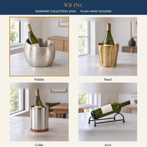 Soporte para Botellas de Vino de Aluminio Fundido Hecho a Mano, Forma de Guijarro, Inclinado, Decoración de Bar Moderna y Orgánica - Product Image 3