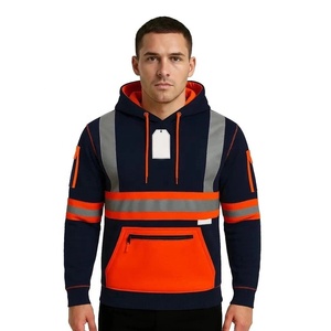 Sudadera con Capucha de Seguridad Reflectante, Impermeable, ANSI Clase 2, Fluorescente, de Poliéster, Ropa de Trabajo, Alta Visibilidad, Uniforme de Construcción - Product Image 3