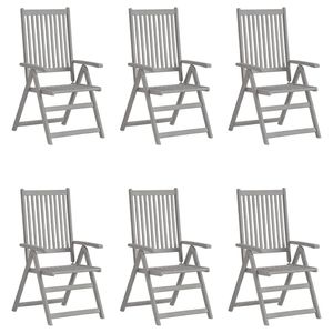 Sedie reclinabili in legno di Acacia massello con cuscini Set 6 pezzi - Product Image 2