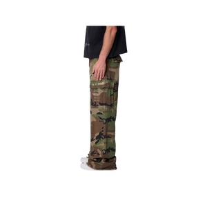 Pantalon cargo camouflage pour homme, taille mi-haute, coupe ample, en denim de coton, style décontracté été/hiver, respirant avec plusieurs poches - Product Image 1