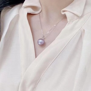 Collier en argent pur S925 avec pendentif en perle d'eau douce, style rétro français élégant, chaîne de clavicule à forte luminosité, collier en perle naturelle pour femmes - Product Image 4