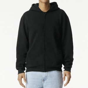 Sudaderas con capucha de lana con cremallera de alta calidad Unisex, ropa de calle para hombre, sudadera recortada con hombros caídos - Product Image 3