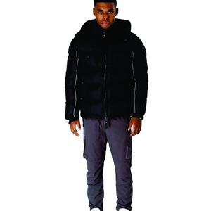 Logo personnalisé Vente en gros Hiver Noir Doudoune Vêtements de fitness Bomber Puffer Veste Hommes - Product Image 1