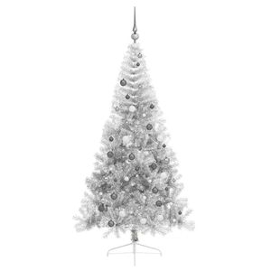 Albero di Natale Artificiale Pre-Illuminato in PET da 210 cm, Alberi di Natale Argentati - Product Image 5