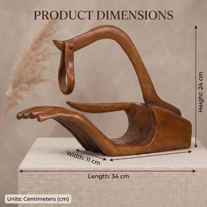 Soporte decorativo de madera con forma de palma de la mano para botellas de vino, perfecto para la decoración de la mesa del bar en casa y como regalo de la India. - Product Image 5