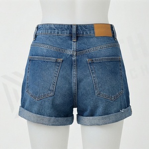 New Arrival 2025 Summer Casual Wear <b>Button</b> Slim Fit Woman Acid Washed Denim Shorts <b>Jeans</b> Trendy Fashion Street Styles - Product Image 2