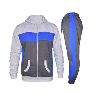 Survêtements de qualité supérieure pour hommes, multicolores, avec fermeture éclair, en molleton de coton, grandes tailles, pour l'entraînement et le jogging, avec poches. - Product Image 1