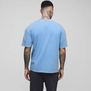 Camisetas de Lona para Hombre, Estilo Oversize, con Logotipo Personalizado Serigrafiado, Lavado Ácido, Transpirables y Ecológicas, Venta al Por Mayor OEM - Product Image 2