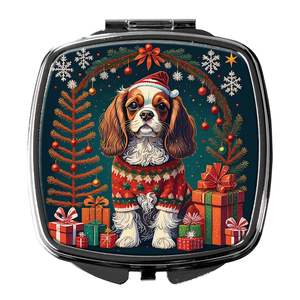 Miroir de maquillage de voyage compact Cavalier King Charles Spaniel, miroir de poche pliable décoratif de Noël, cadeau pour femmes et filles - Product Image 1