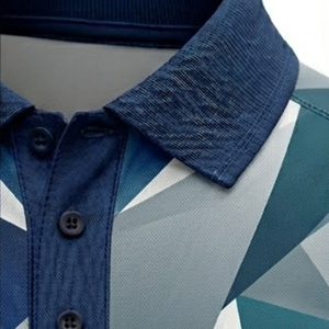 High Quality CUSTOMIZED Men's Geometric Pattern Polo Shirt Sublimation Print OEM ODM Breathable <b>Athletic</b> Golf Sportswear - Product Image 5