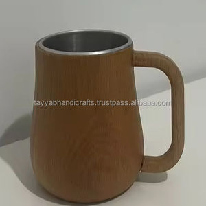 Tasse en bois durable moderne avec dessous de caisse en acier inoxydable pour des cadeaux d'affaires compétitifs - Product Image 3