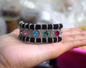 Pulsera de Macramé Negra Clásica con Baño de Rodio y Circonitas Americanas, Hecha a Mano por Sameer Art Craft |   Certificado por IGI, 60g de Lujo - Product Image 5